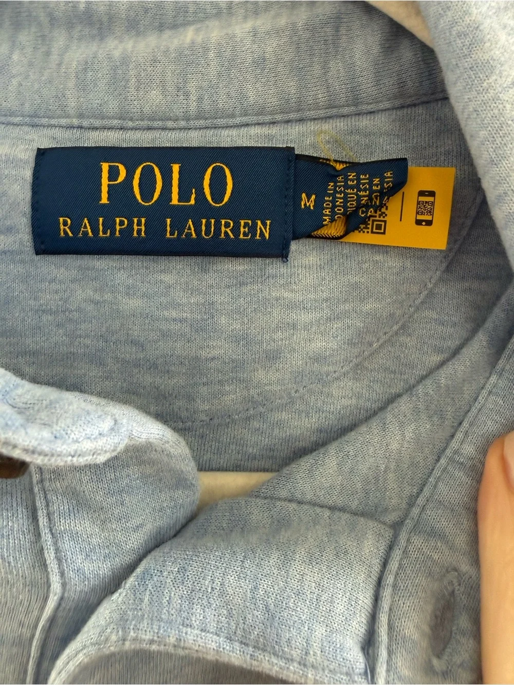 Polo Ralph Lauren Performance Luxury Knit Long Sleeve Polo Light Blue Size M